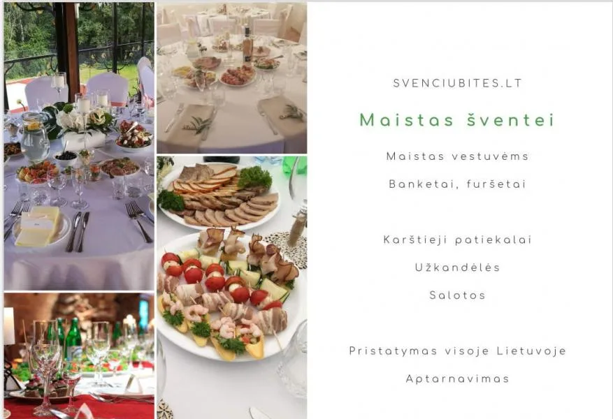 Vestuvės, banketai, furšetai. Maistas banketams, furšetams, vestuvėms